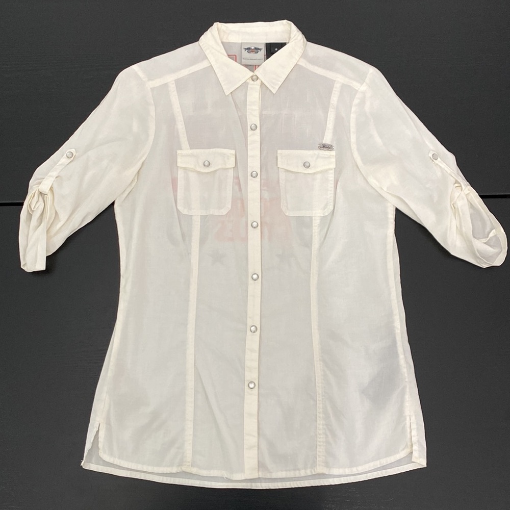 Harley-Davidson Passion and Freedom Woven Snap Closure Shirt - Small - Picture 4 of 14